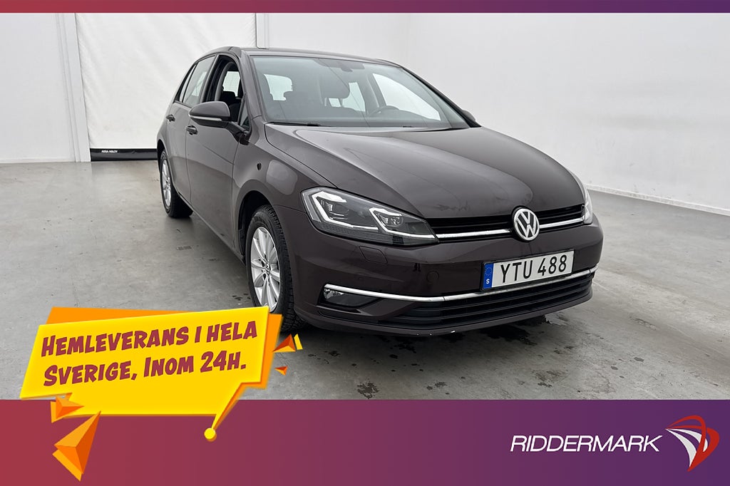 Volkswagen Golf Pluspaket Värmare Sensorer CarPlay Adaptiv-F