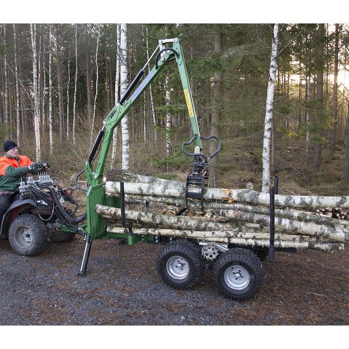 -- Skogsvagn ATV 2 ton Kran 3,6 m, 2-spak, drivning, vinsch