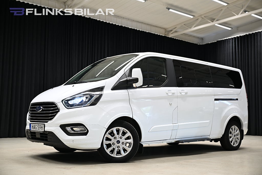 Ford Tourneo Custom 130HK L2 Automat|9-Sits|LED|Värmare|NyKamrem|Leasbar