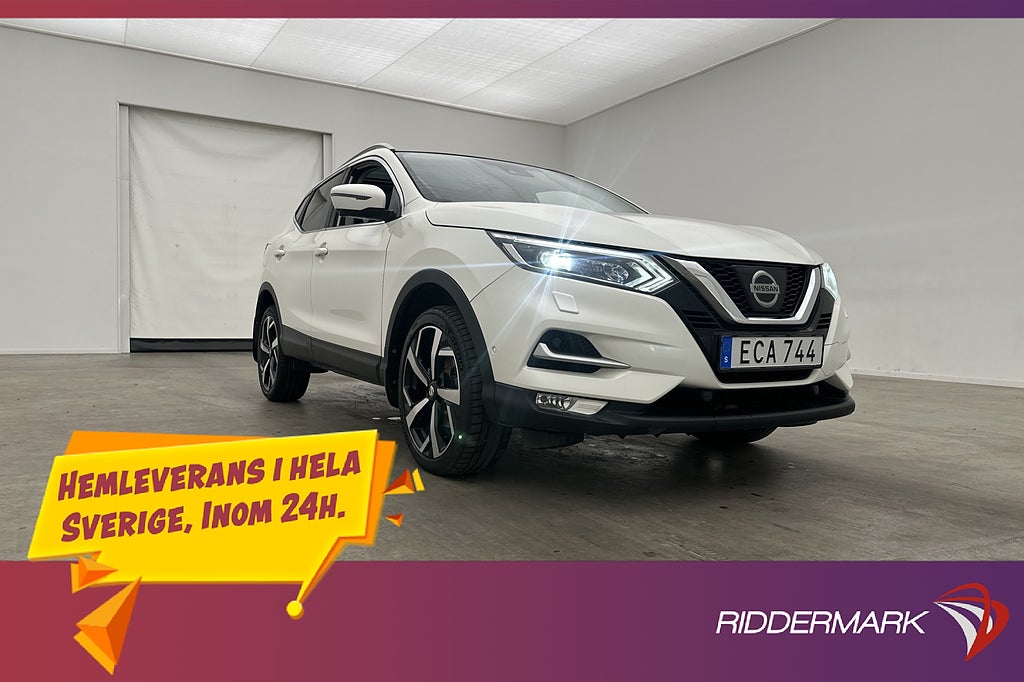 Nissan Qashqai Tekna Pano 360° Rattvärme Keyless Halvskinn