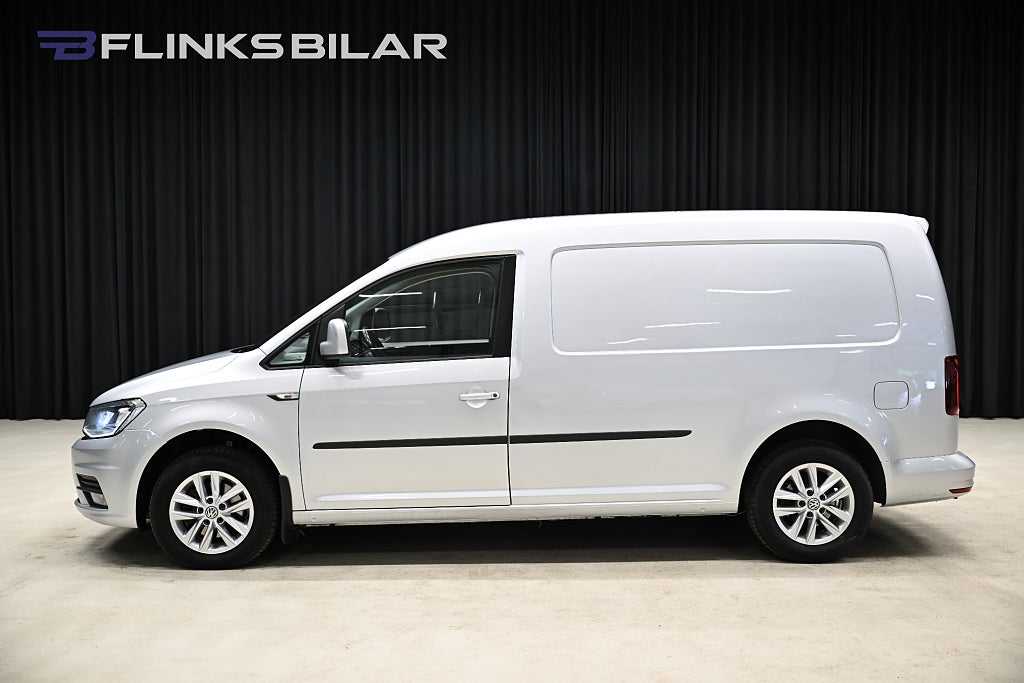 Volkswagen Caddy Maxi DSG 102HK Nedlackad|LED|Inredd|Drag|Värmare|Backkamera