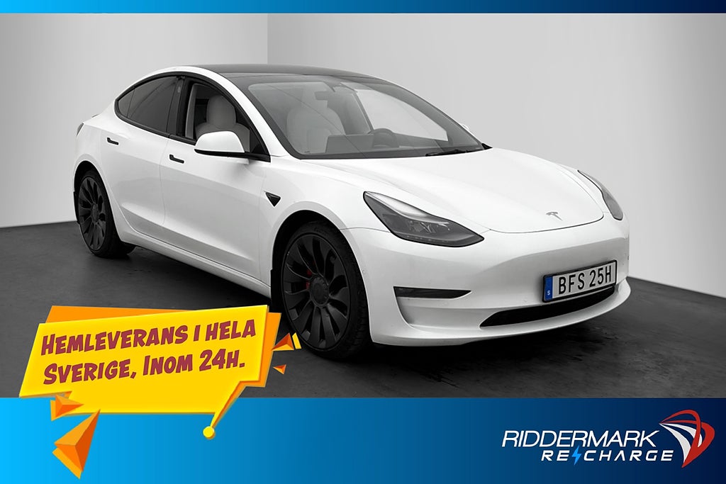 Tesla Model 3 Performance AWD Autopilot Ljus-Interiör Pano