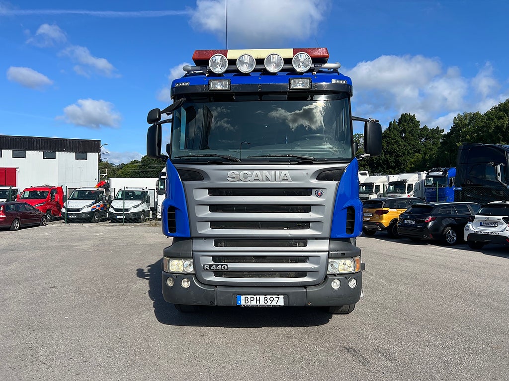 Scania R440 6x2*4 Hiab Lastväxlare inkl Flak, Euro 5