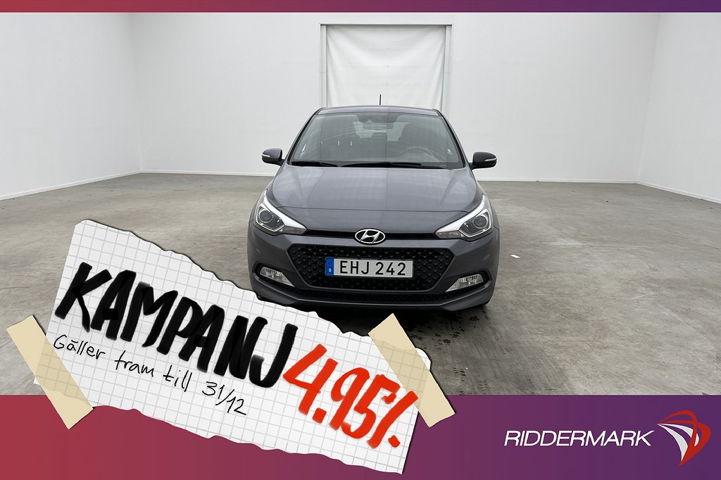 Hyundai i20 1.2 84hk ComfortPlus Kamera GPS Ratt 4,95% Ränta