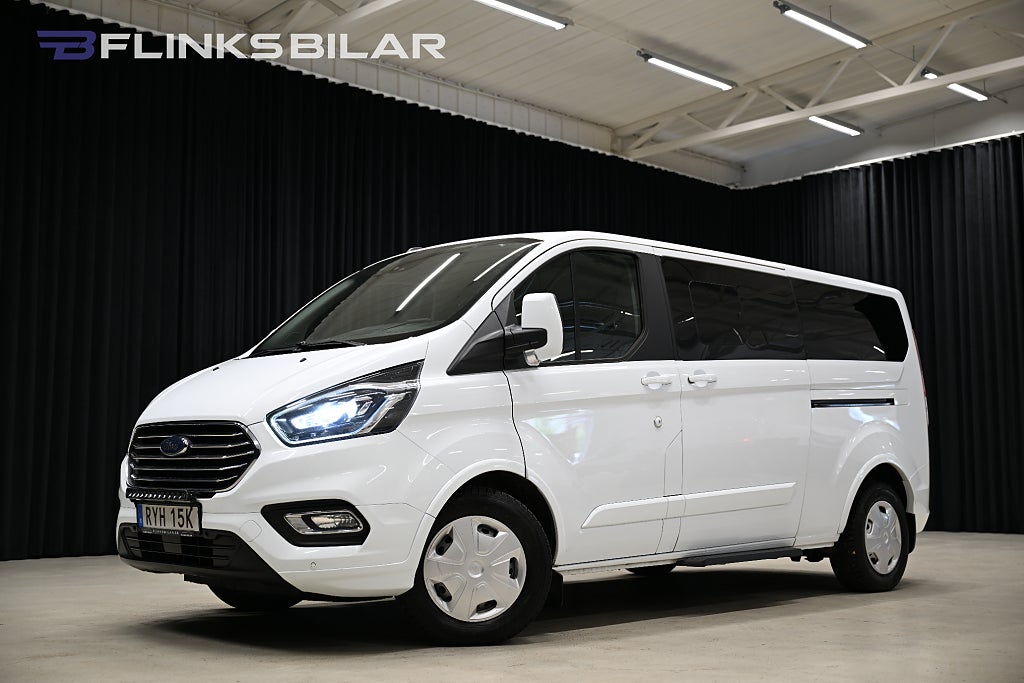 Ford Tourneo Custom 130HK L2|8-Sits|Dubbeldörr|LED|Nedlackad|Leasbar