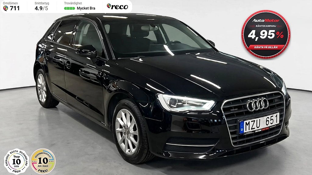 Audi A3 Sportback 2.0 TDI 24 Månaders Garanti quattro 150hk Värmare