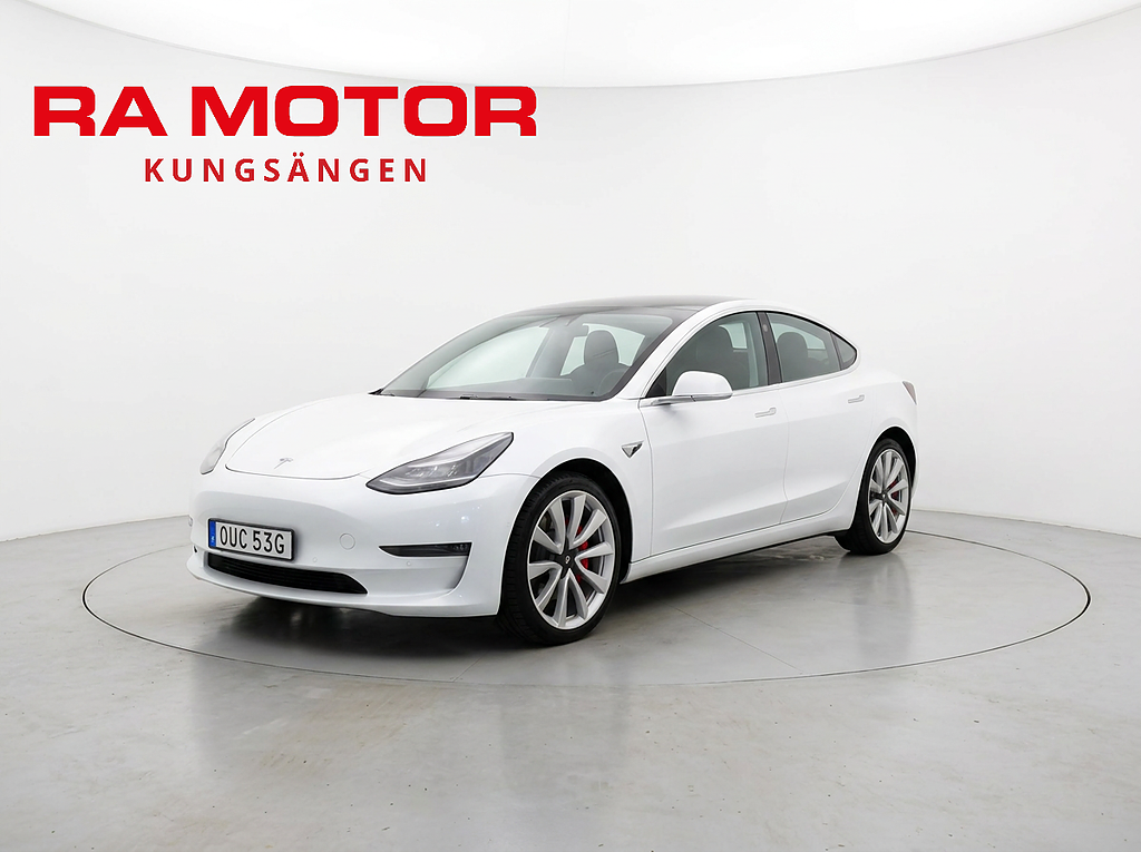 Tesla Model 3 Performance 513hk AWD | Pano | Skinn | Kamera | AP 2019