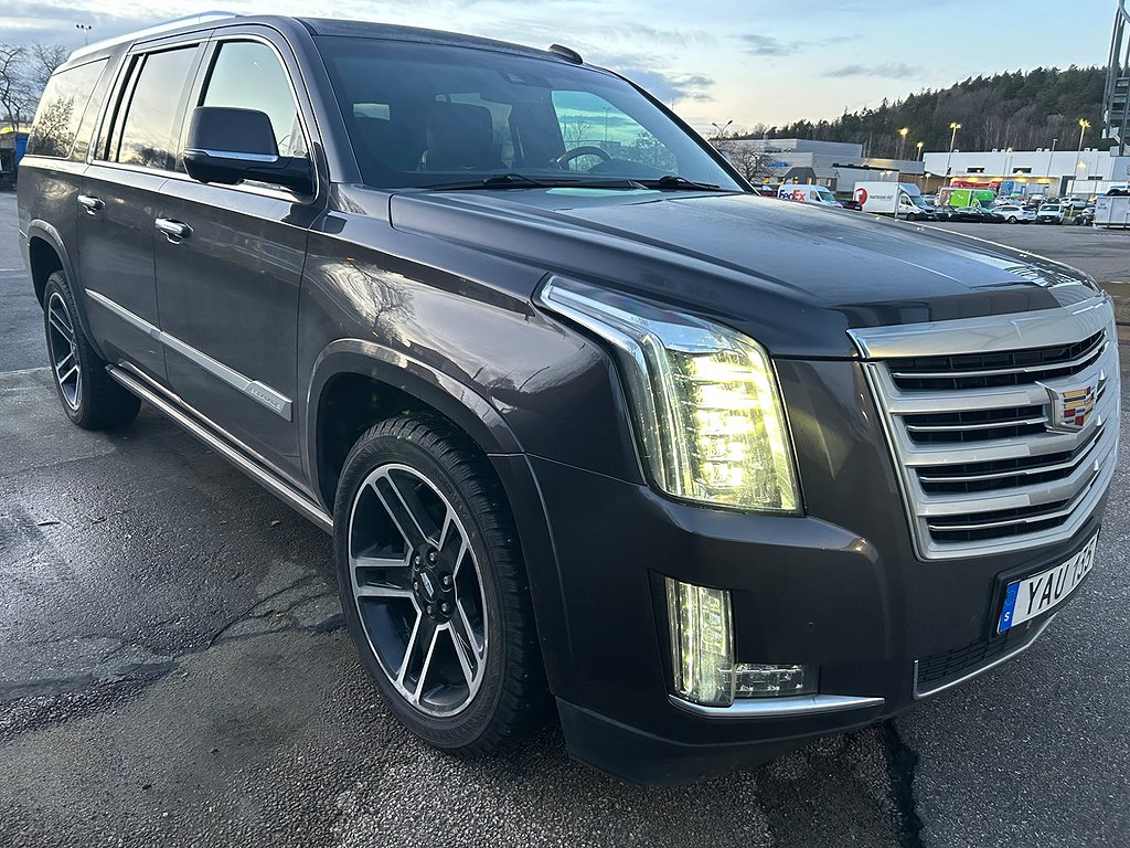 Cadillac Escalade ESV 6.2 V8 4WD Euro6 7-Sits Drag 399.000:-Netto 