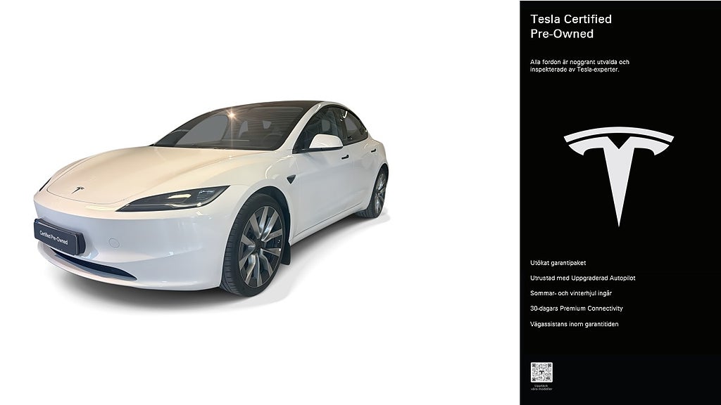 Tesla Model 3 Long Range AWD,2024 Certified Pre-Owned 3,84% ränta