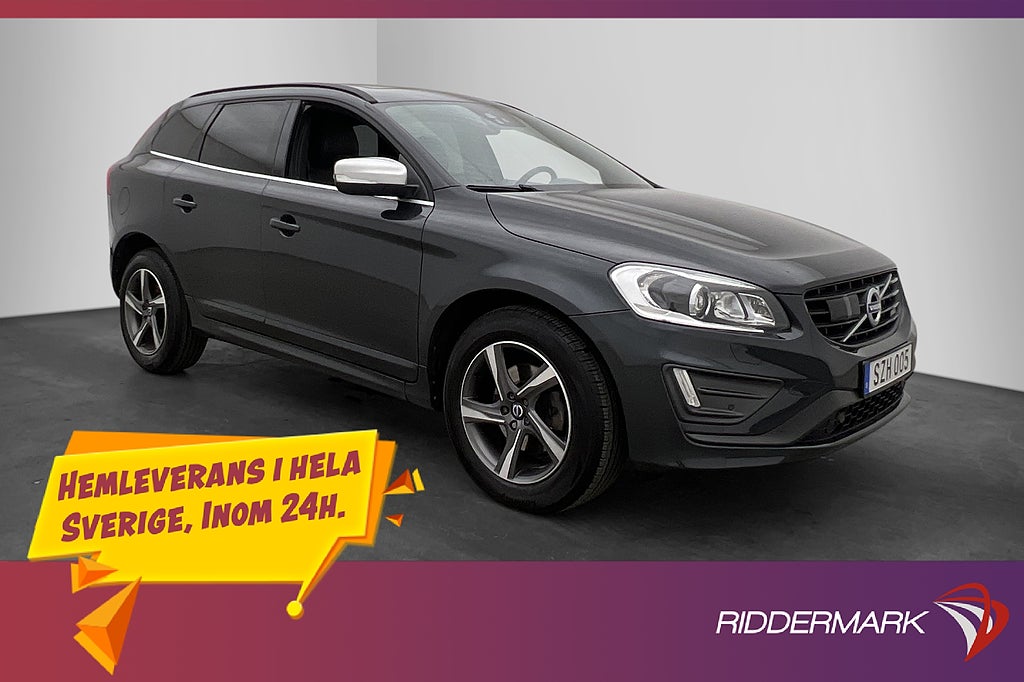 Volvo XC60 D4 AWD 190hk R-Design Pano Värmare Drag Läder GPS