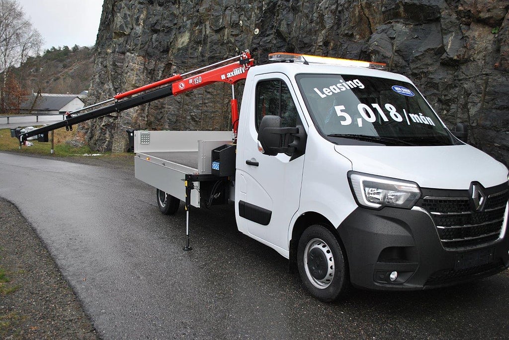 Renault Ny Master 165HK Flakbil med Kran ML 150.3 