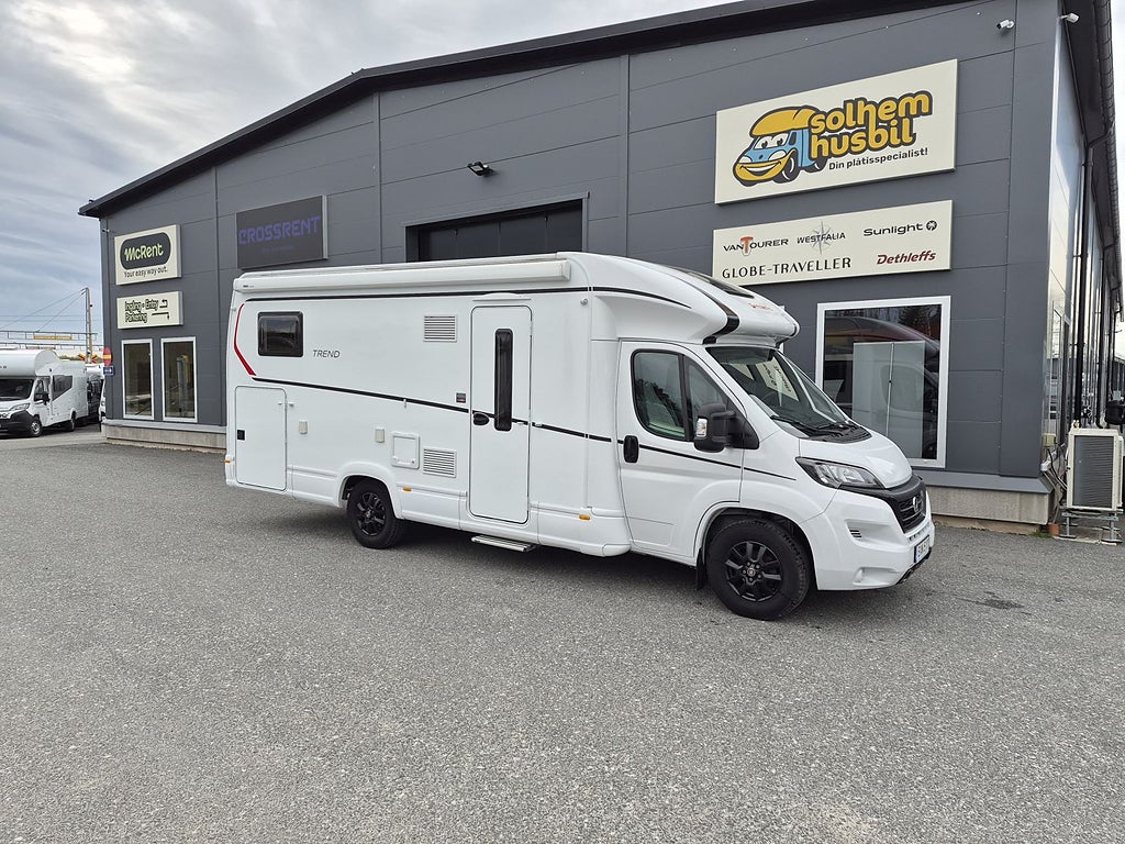 Dethleffs Trend T 7057 EB digitala instrument, långbäddar, ugn, mycket låg