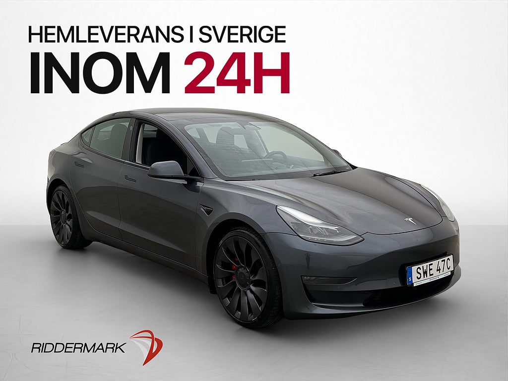 Tesla Model 3 Performance AWD Autopilot Värmepump MOMS