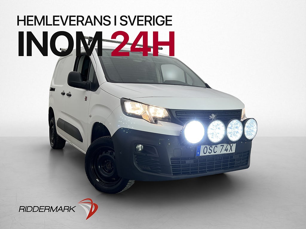 Peugeot Partner 4x4 Värmare 3-Sits Dragkrok PDC CARPLAY Moms