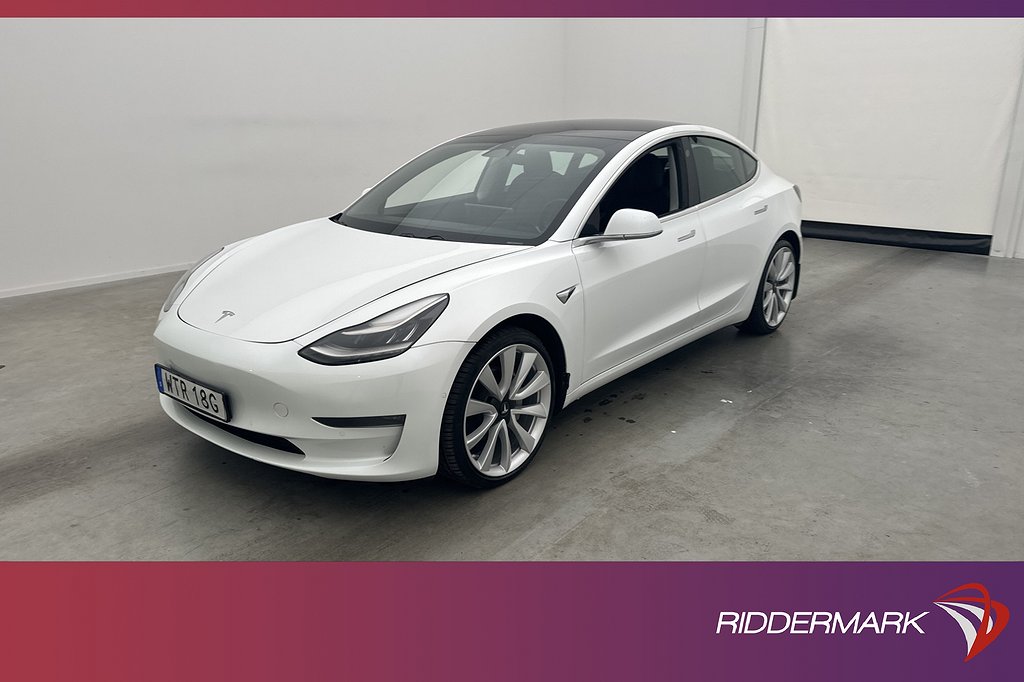 Tesla Model 3 Long Range AWD Panorama Autopilot Drag Sv.Såld