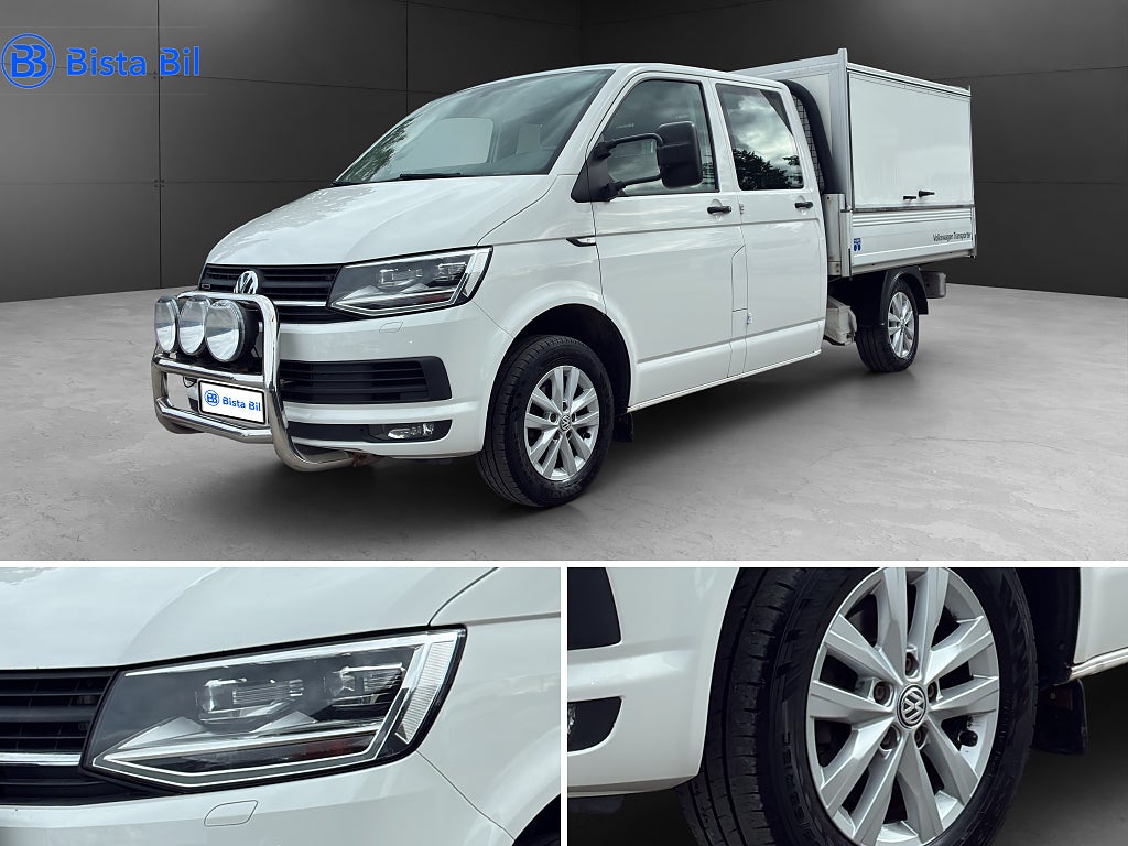 Volkswagen Transporter DUBBELHYTT CHASSI FLAK SKÅP T30 2.0 TDI 4M MOMS 150Hk