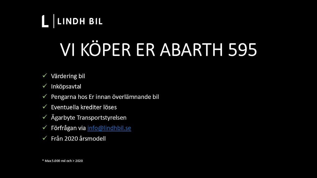 Abarth 595C CABRIOLET 165 HK | SÅLD
