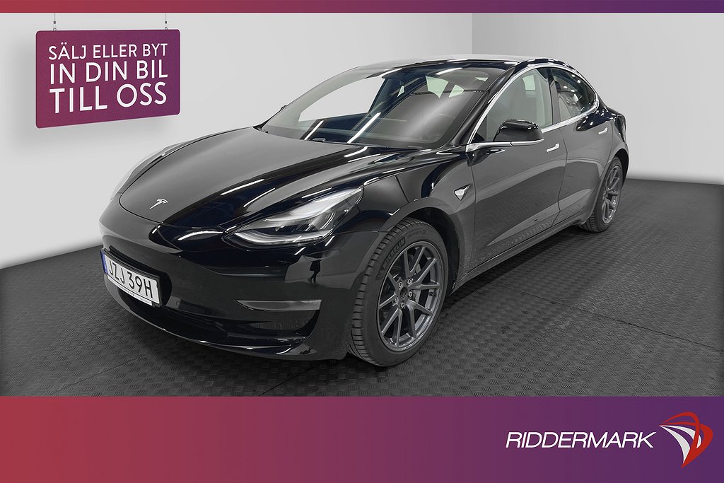 Tesla Model 3 Long Range 287hk Panorama Dragkrok Svensksåld