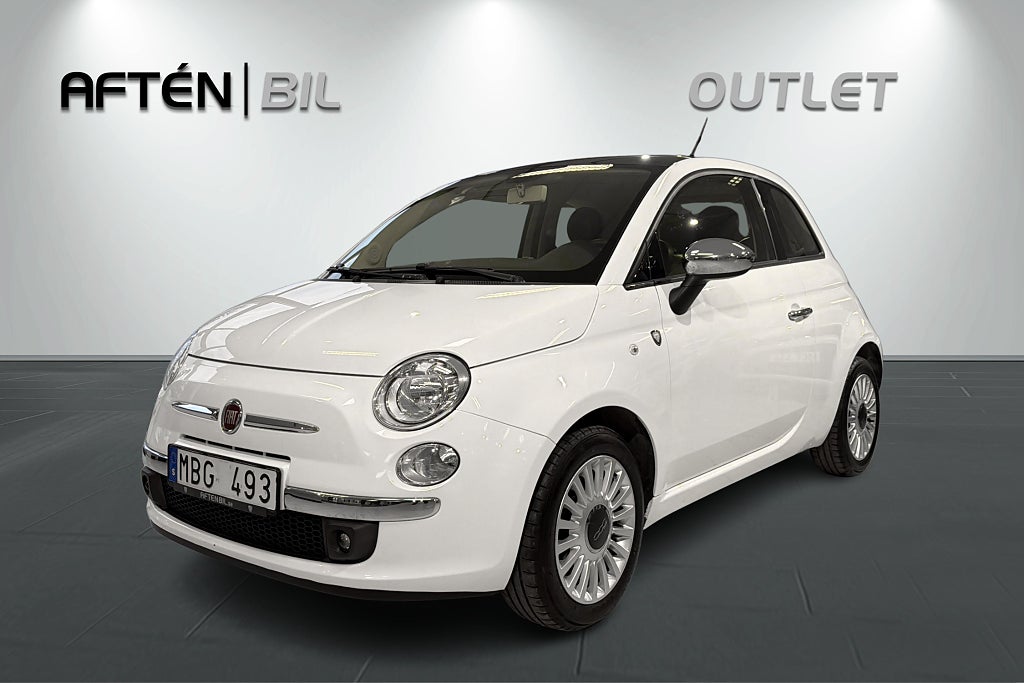 Fiat 500 1.2 8V Automat 69hk Lounge|Taklucka|P-sensor|Ny servad
