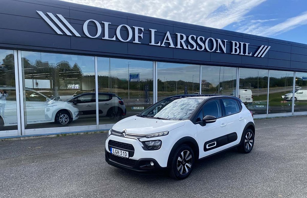 Citroën C3 1.2 PureTech Euro 6 Svart tak Nyservad