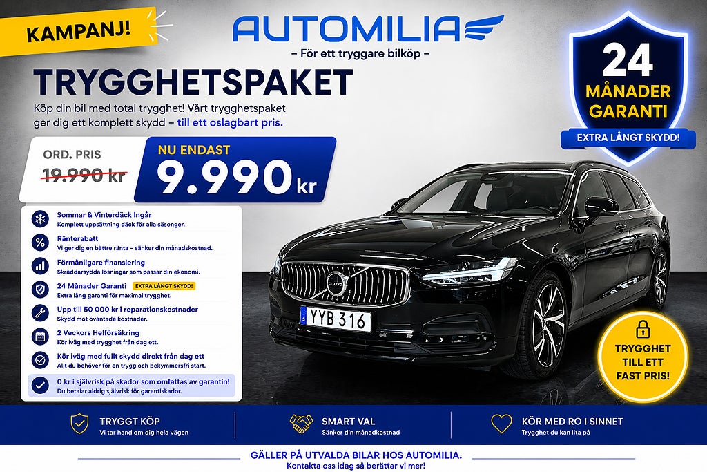 Volvo V90 B4 Geartronic KAMPANJ - 24 MÅN GARANTI - RÄNTERABATT